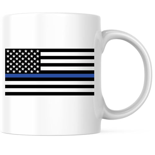 Bliss Monkey Co. Thin Blue Line Mug Police Officer Support Law