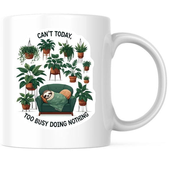 Bliss Monkey Co. Can't Today Sloth Coffee Mug - Funny Lazy Sloth Coffee Mug - Too Busy Doing Nothing 11 Ounce Coffee Mug - Premium Ceramic - Design Printed On Both Sides - BMCM03956