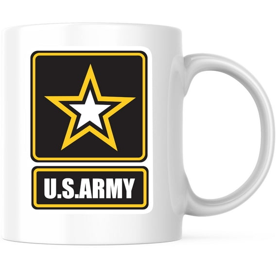 Bliss Monkey Co. US Army Coffee Mug - United States Army Magnet - 11 Ounce Coffee Mug - White Interior & Handle - Design Printed On Both Sides - Glossy Ceramic - BMCM01187