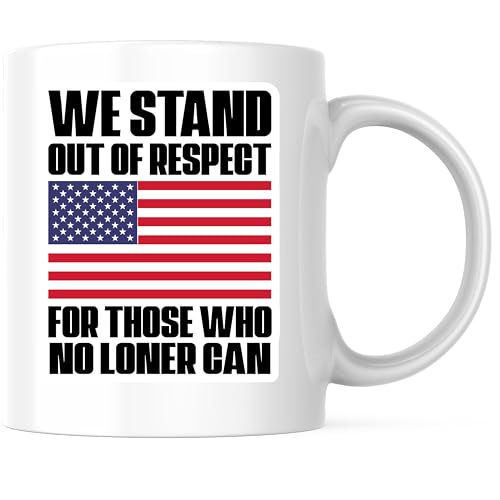 Bliss Monkey Co. USA Respect Flag Coffee Mug - Patriotic Military Support Mug - 11 Ounce American Flag Design Cup - Premium Ceramic - Design Printed On Both Sides - BMCM04566