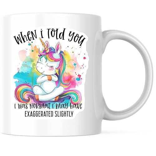 Bliss Monkey Co. Whimsical Unicorn Coffee Mug - Funny Sarcastic Quote - Colorful 11 Ounce Coffee Mug - Premium Ceramic - Design Printed On Both Sides - BMCM04371