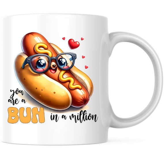 Bliss Monkey Co. You Are A Bun In A Million Coffee Mug - Cute Punny Funny Puns - 11 Ounce Coffee Mug - Microwave & Dishwasher Safe - White Handle & Interior - Printed On Both Sides - BMCM01070