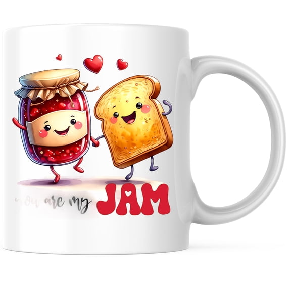 Bliss Monkey Co. You Are My Jam Coffee Mug - Cute Punny Jokes - 11 Ounce Coffee Mug - Microwave & Dishwasher Safe - White Handle & Interior - Printed On Both Sides - BMCM01068