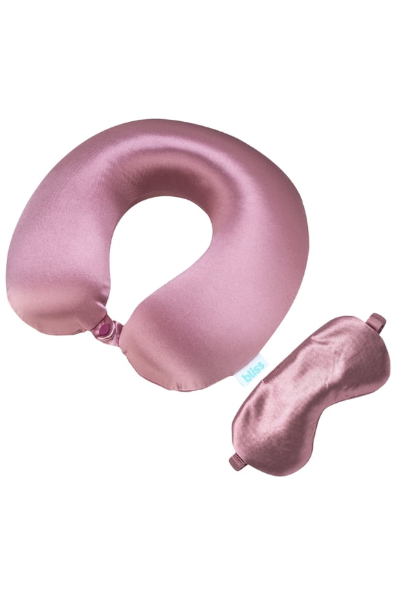 Neck Pillow Set - Lightweight U-Shaped Memory Foam Travel Neck Pillow with Matching Eye Mask