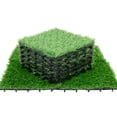 thumbnail image 1 of Bliss Outdoors 12"x12" Artificial PP Grass Interlocking Tiles, Green, Set of 10, 1 of 12