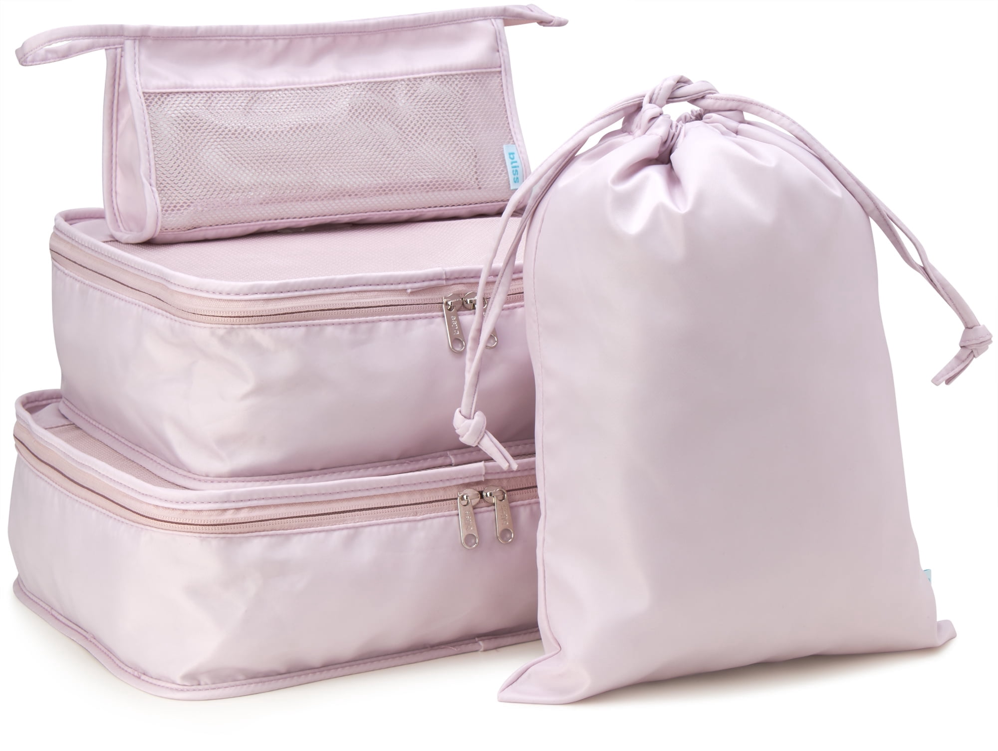 Bliss Travel Packing Cubes Zippered Compression Bags for Luggage with Laundry Bag 4-Piece Set