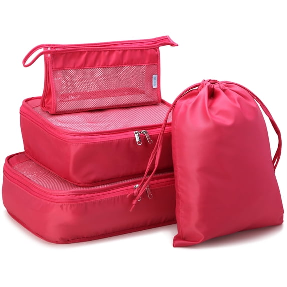 Bliss Travel Packing Cubes Zippered Compression Bags for Luggage with Laundry Bag 4-Piece Set