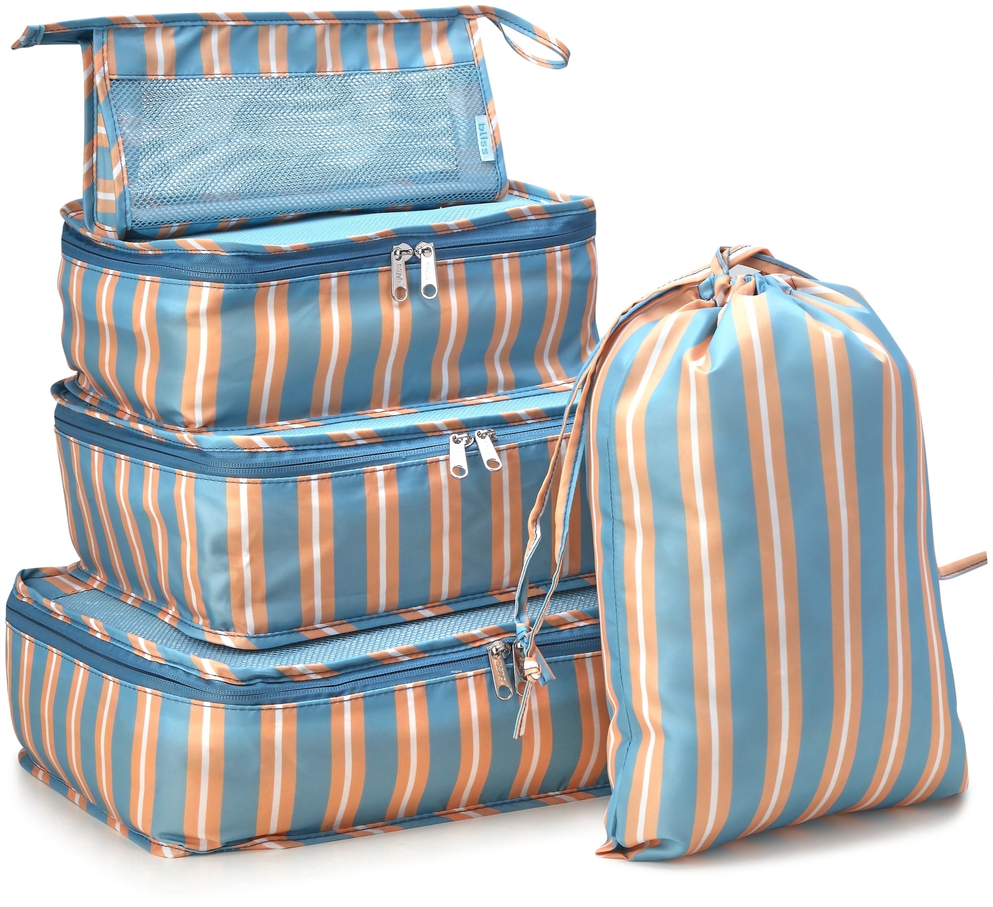 Bliss Packing Cubes Compression Bags Organizer for Luggage with Laundry Bag 5 Piece Set