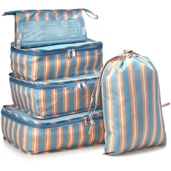 Bliss Packing Cubes Compression Bags Organizer for Luggage with Laundry Bag 5 Piece Set