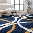 thumbnail image 1 of Bliss Rug Abstract Indoor Shag Rug for Living Room, Bedroom, Kids Room |Yellow/Navy, 8' x 10' (7'11''x9'11''), 1 of 8