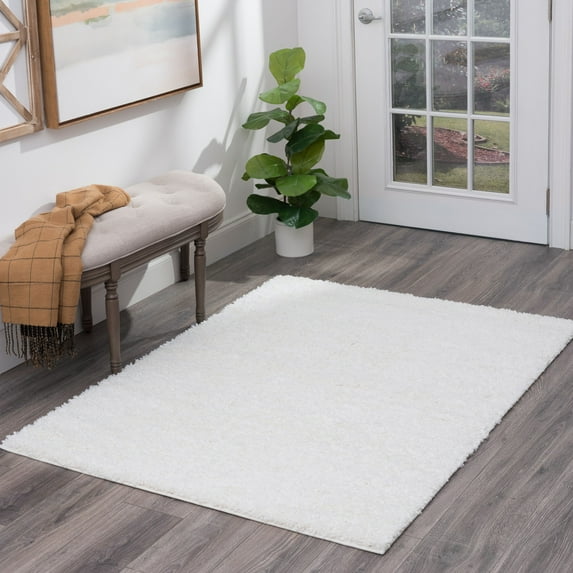 Bliss Rugs Transitional Solid Color 3'3'' x 5' White Polypropylene Indoor Area Rug, 3'3'' x 5'