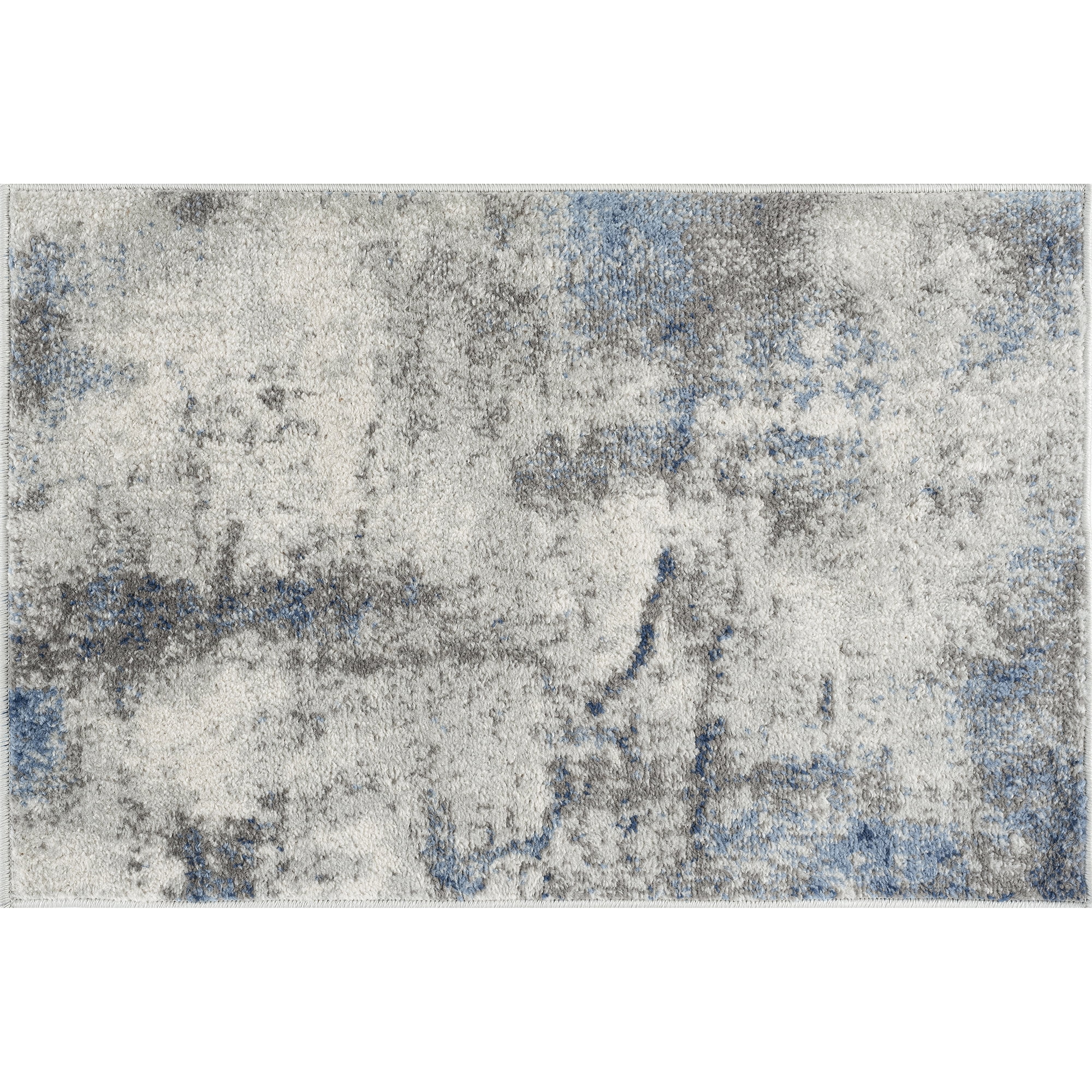 Chelsea Contemporary Abstract 2' x 3' Navy and Blue Polypropylene Indoor Area Rug, 2' x 3'