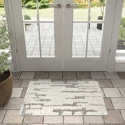 Bliss Rugs Artisan Shag Contemporary 2' x 3' Ivory and Gray Indoor Area Rug
