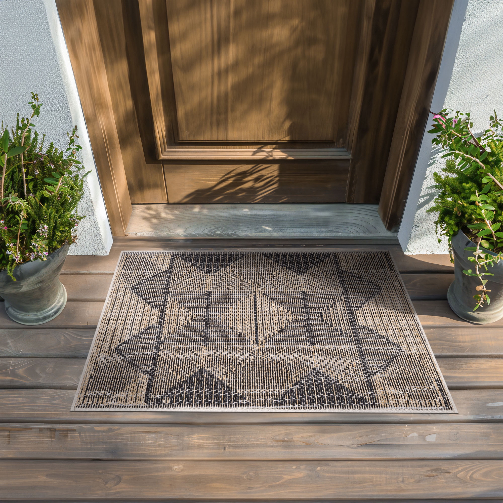 Bliss Rugs Bailey Transitional 2' x 3' Black and Natural Indoor Outdoor Area Rug