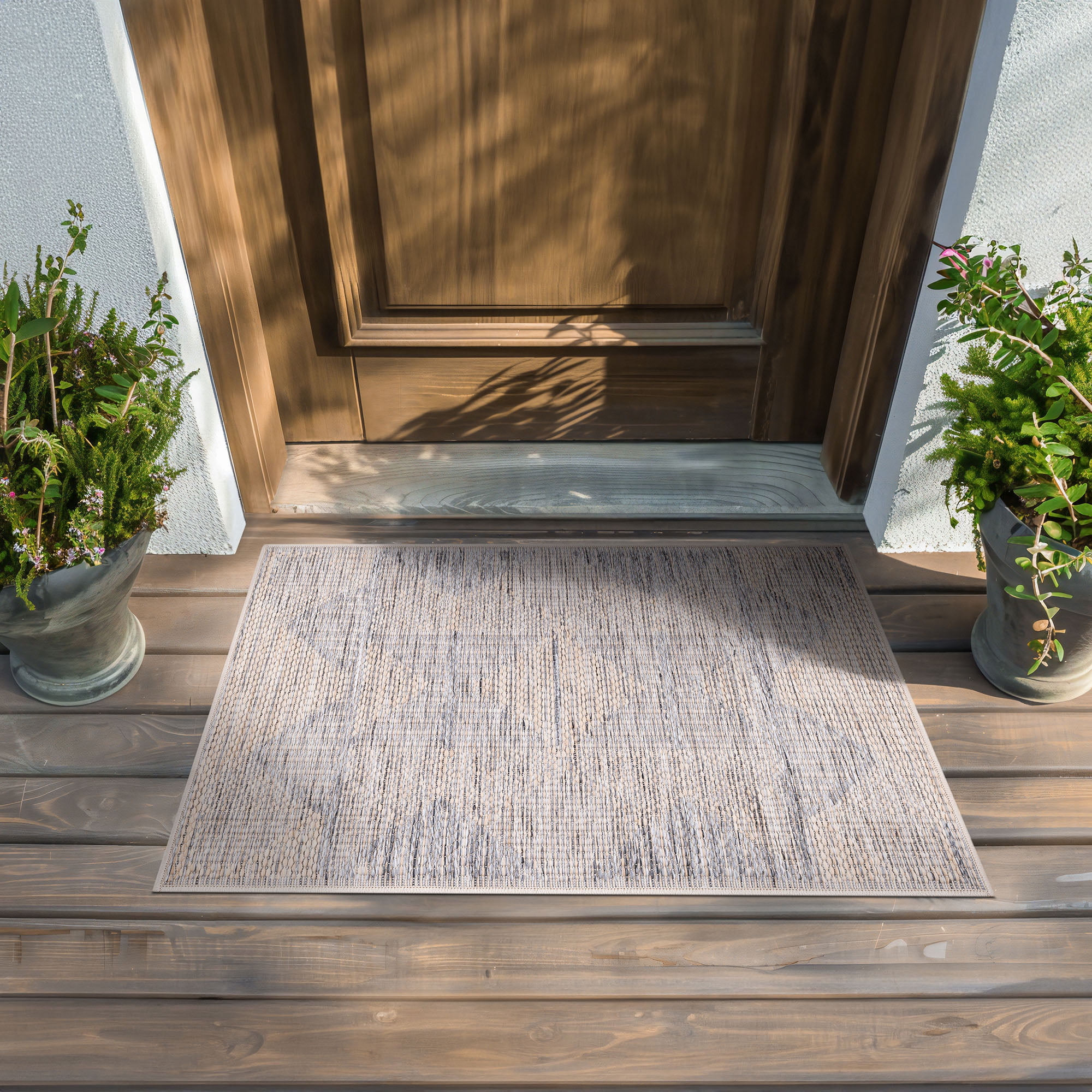 Bliss Rugs Bailey Transitional 2' x 3' Natural and Gray Indoor Outdoor Area Rug