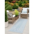 thumbnail image 1 of Bliss Rugs Bailey Transitional 2' x 7' Aqua and White Indoor Outdoor Area Rug, 1 of 8
