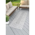 thumbnail image 1 of Bliss Rugs Bailey Transitional 2' x 7' Gray and White Indoor Outdoor Area Rug, 1 of 8