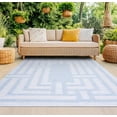 thumbnail image 1 of Bliss Rugs Bailey Transitional 8' x 10' Aqua and White Indoor Outdoor Area Rug, 1 of 8
