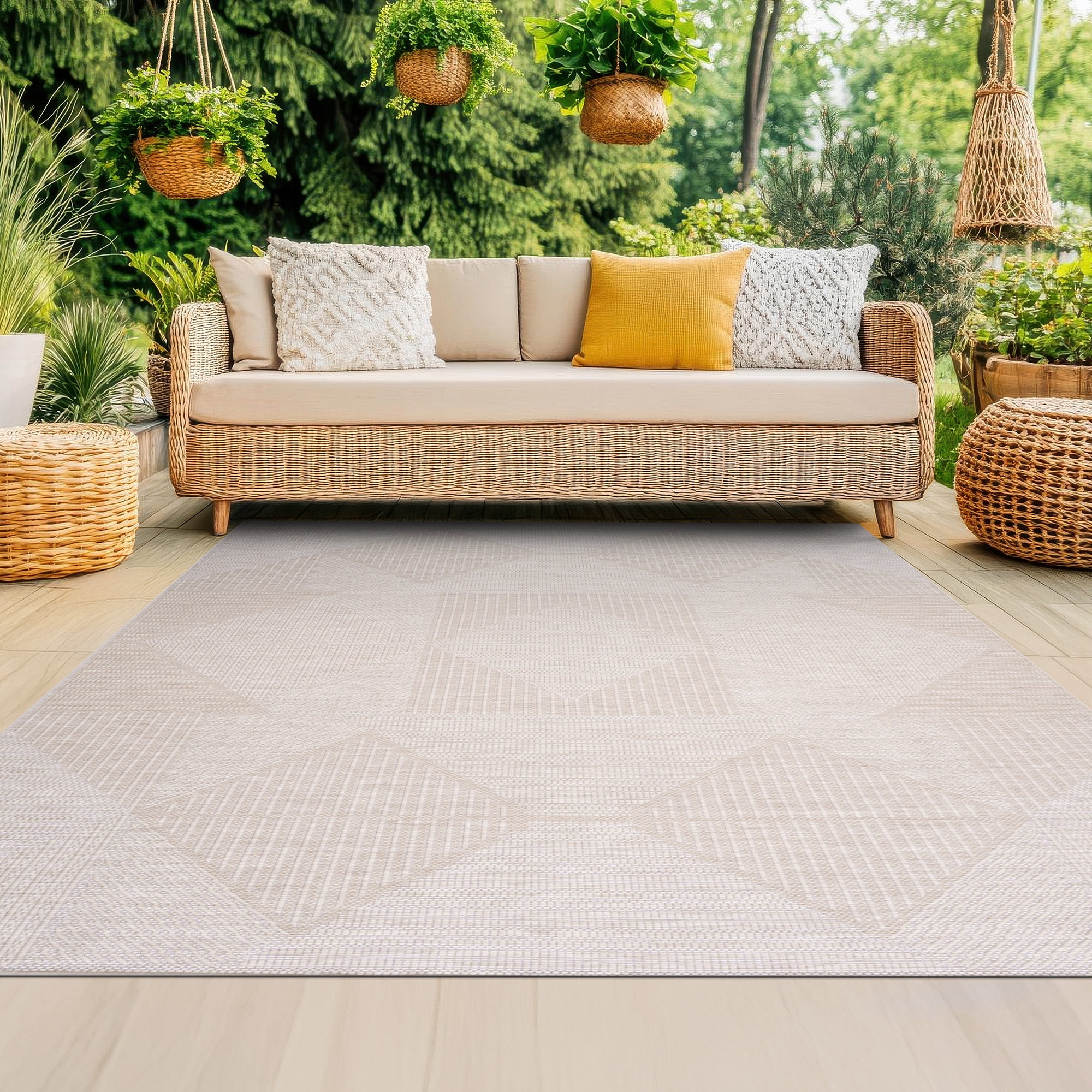 Bliss Rugs Bailey Transitional 8' x 10' Beige and Natural Indoor Outdoor Area Rug