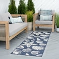 thumbnail image 1 of Bliss Rugs Coastal Indoor Outdoor Rug Water Resistant Runner Rug for Patio, Hallway, Entryway, Deck, Navy ,3' x 10', 1 of 8