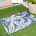 thumbnail image 1 of Bliss Rugs Floral Indoor Outdoor Rug Low-Profile Floor Mat for Patio, Entrance, Front Door | Blue, 2' x 3', 1 of 8