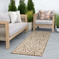 thumbnail image 1 of Bliss Rugs Floral Indoor Outdoor Rug Water Resistant Runner Rug for Patio, Hallway, Entryway, Deck, Brown ,3' x 10', 1 of 8