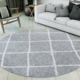 thumbnail image 1 of Bliss Rugs Transitional Diamond 5'3'' Round Silver and White Polypropylene Indoor Area Rug, 5'3'' Round, 1 of 5