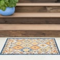 thumbnail image 1 of Bliss Rugs Geometric Indoor Outdoor Rug Low-Profile Reversible Floor Mat for Patio, Entrance, Front Door | Multi-Color, 2' x 3', 1 of 10