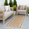 thumbnail image 1 of Bliss Rugs Geometric Indoor Outdoor Rug Water Resistant Runner Rug for Patio, Hallway, Entryway, Deck, Gold ,2' x 8', 1 of 8
