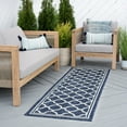 thumbnail image 1 of Bliss Rugs Geometric Indoor Outdoor Rug Water Resistant Runner Rug for Patio, Hallway, Entryway, Deck, Navy ,3' x 10', 1 of 8