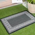thumbnail image 1 of Bliss Rugs Greek Key Indoor Outdoor Rug Low-Profile Floor Mat for Patio, Entrance, Front Door | Black, 2' x 3', 1 of 8