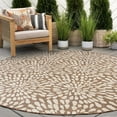 thumbnail image 1 of Bliss Rugs Indoor Outdoor Floral Round Rug for Living Room, Porch, Deck | Brown, 7'11''Round, 1 of 6