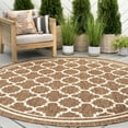 thumbnail image 1 of Bliss Rugs Indoor Outdoor Geometric Round Rug for Living Room, Porch, Deck | Gold, 7'10''Round, 1 of 6