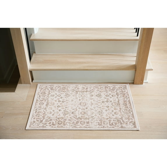 Bliss Rugs Magic Traditional 2' x 3' Beige and Cream Indoor Area Rug