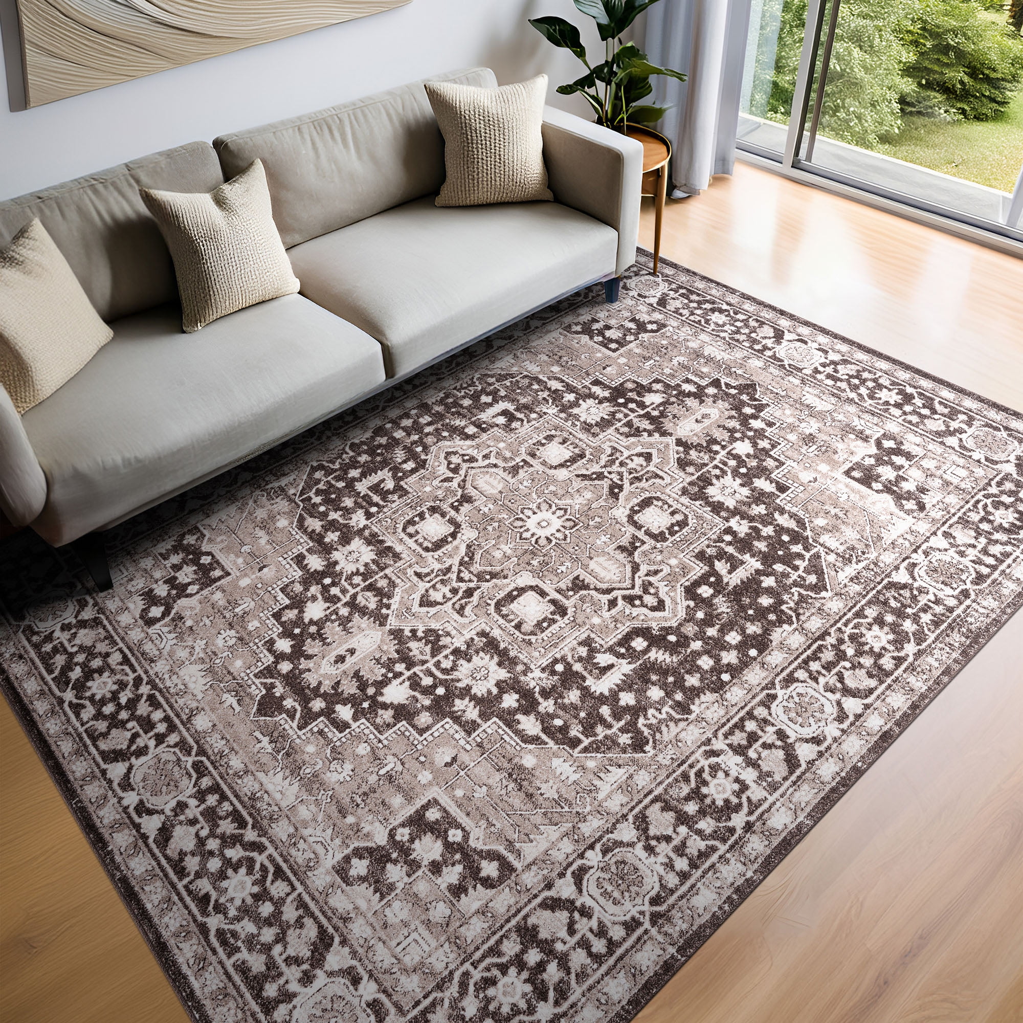 Bliss Rugs Magic Traditional 8' x 10' Brown and Cream Indoor Area Rug