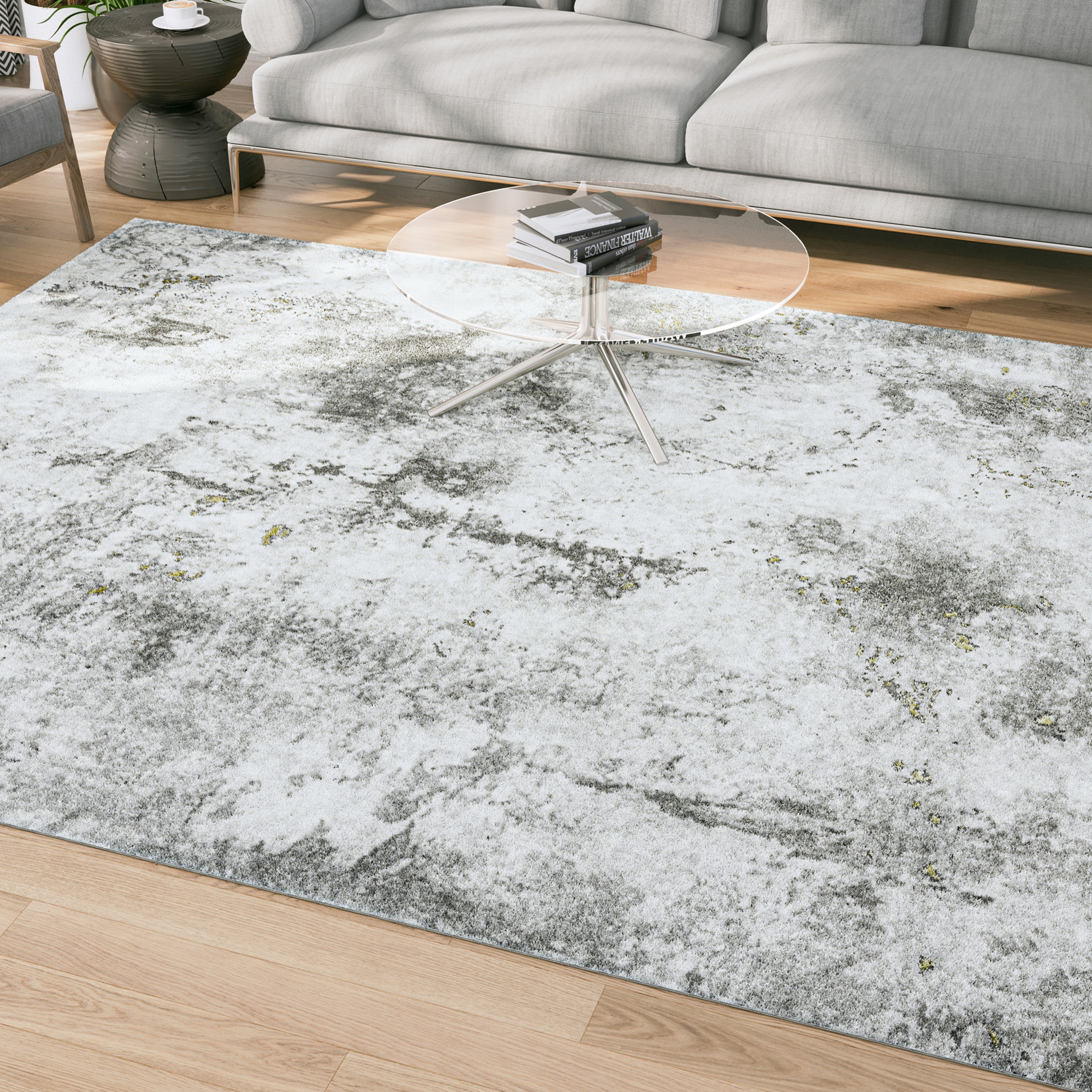 Bliss Rugs Modern Contemporary Abstract Area Rug, Indoor Rugs for Living Room, Dining Room, Bedroom | Beige, 5' x 8' (5'3''x7'3'')