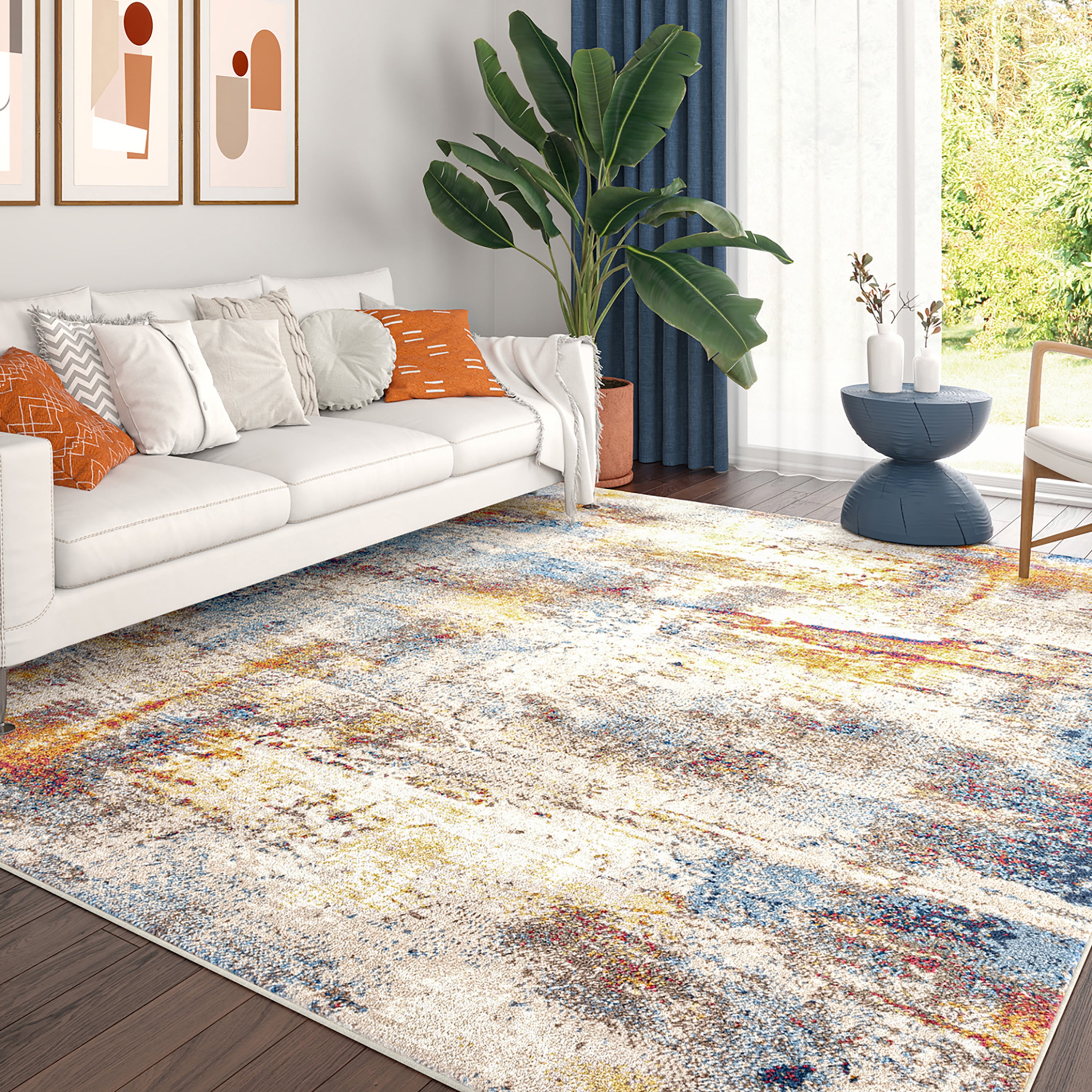 Chelsea Contemporary Abstract 7'11'' x 10'3'' Multicolor Polypropylene Indoor Area Rug, 8' x 10'
