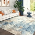 thumbnail image 1 of Chelsea Contemporary Abstract 5'3'' x 7'3'' Navy and Blue Polypropylene Indoor Area Rug, 5' x 7', 1 of 9