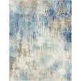 thumbnail image 1 of Chelsea Contemporary Abstract 6'7'' x 9'3'' Navy and Blue Polypropylene Indoor Area Rug, 6.7' x 9', 1 of 8