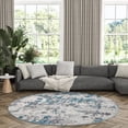 thumbnail image 1 of Bliss Rugs Modern Contemporary Abstract Round Rug for Living Room, Dining Room | Blue, 7'10''Round, 1 of 7