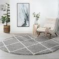 thumbnail image 1 of Bliss Rugs Shag Contemporary Diamond Round Rug for Living Room, Dining Room | Silver, 7'10''Round, 1 of 5