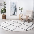 thumbnail image 1 of Bliss Rugs Shag Contemporary Diamond Round Rug for Living Room, Dining Room | White, 5'3''Round, 1 of 5