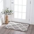 thumbnail image 1 of Jersey Shag Contemporary Diamond Silver and White Polypropylene Indoor Area Rug, 2'x3' Rectangle, 1 of 9