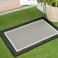 thumbnail image 1 of Bliss Rugs Solid Border Indoor Outdoor Rug Low-Profile Floor Mat for Patio, Entrance, Front Door |Black, 2' x 3', 1 of 8