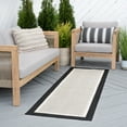 thumbnail image 1 of Bliss Rugs Solid Border Indoor Outdoor Rug Water Resistant Runner Rug for Patio, Hallway, Entryway, Deck, Black ,2' x 8', 1 of 8