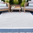 thumbnail image 1 of Bliss Rugs Solid Border Large Indoor Outdoor Area Rug for Patio, Porch, Garden | Blue, 8'9'' x 12'2'', 1 of 8