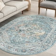 thumbnail image 1 of Bliss Rugs Vintage Traditional Oriental Oval Rug for Living Room, Dining Room | Gray Blue5'3''x7'3''Oval, 1 of 5