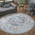thumbnail image 1 of Bliss Rugs Vintage Traditional Oriental Round Rug for Living Room, Dining Room | Cream, 5'3''Round, 1 of 5