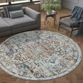 thumbnail image 1 of Bliss Rugs Vintage Traditional Oriental Round Rug for Living Room, Dining Room | Navy, 5'3''Round, 1 of 5