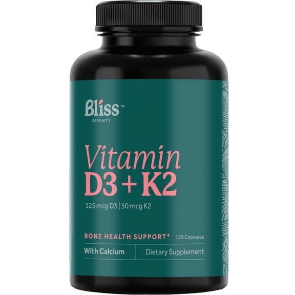 Bliss Serenity Kosher Vitamin D3 K2 - 120 Capsules